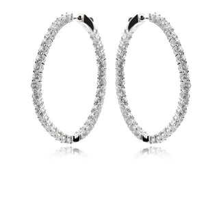 сребърни обеци халки с цирконии