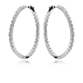 сребърни обеци халки с цирконии