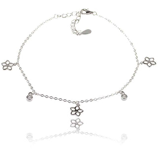 сребърна гривна за глезен