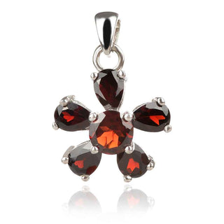 Сребърен комплект-Garnet flower