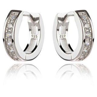 сребърни обеци халки с циркони