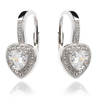 сребърни обеци със сърце