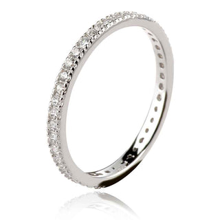 сребърен пръстен халка с циркони