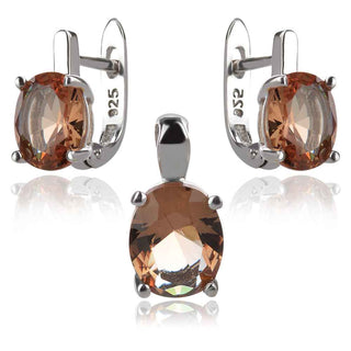 сребърен комплект със султанит