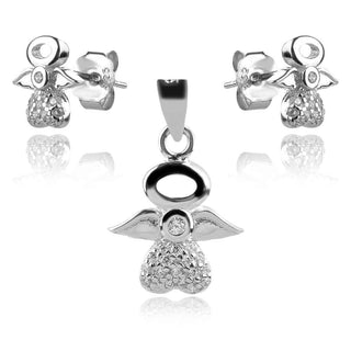 сребърен комплект ангелчета