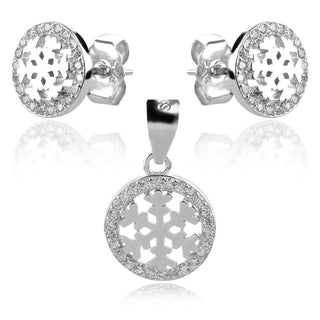 сребърен комплект снежинки