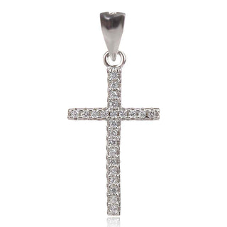 сребърен класически кръст с цирконии