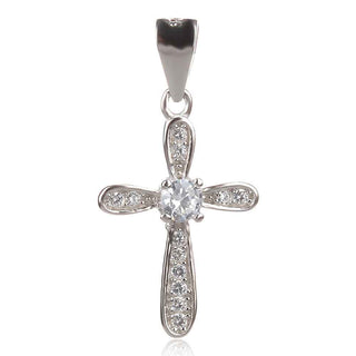 сребърно кръстче с цирконии