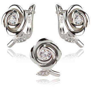 Сребърен комплект цвете