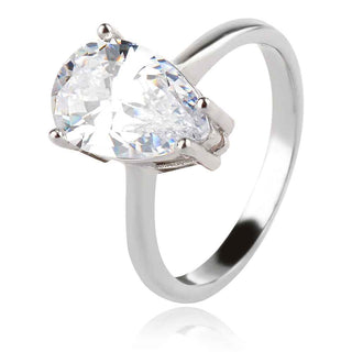 сребърен пръстен с циркон капка