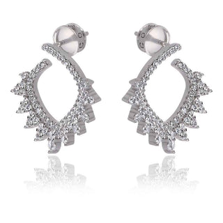 Сребърни обеци с родиево покритие