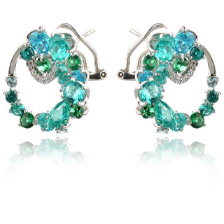 сребърни обеци GANEZZI в цвят тюркоаз