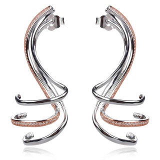 сребърни обеци абстрактен модел