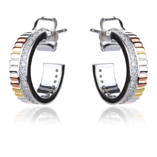 сребърни обеци халки на винт