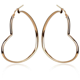 сребърни обеци сърца тип халки