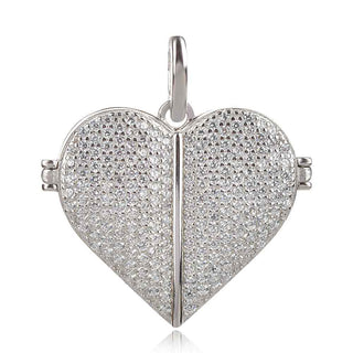 сребърен отварящ се медальон сърце