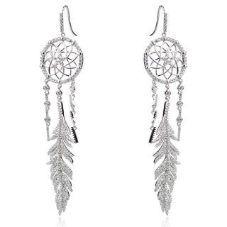 сребърни обеци капан за сънища, стил APM Monaco