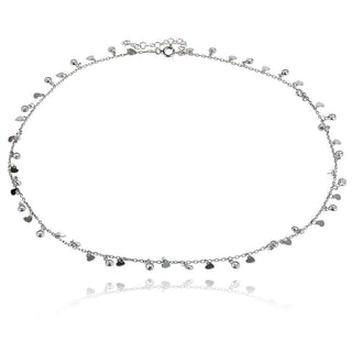 сребърно колие със сърчица и циркони