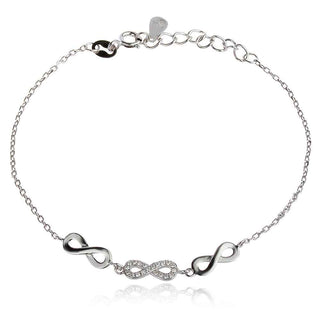 сребърна гривна със символи за безкрайност