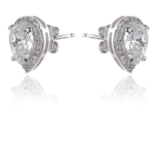 малки сребърни обеци калпа цирконии на щифт