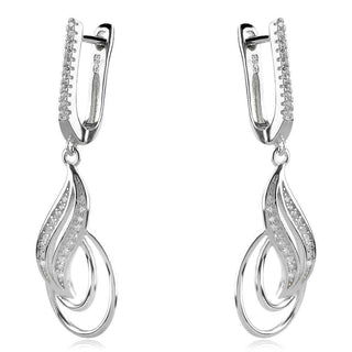 нежни ефирни сребърни обеци с циркони