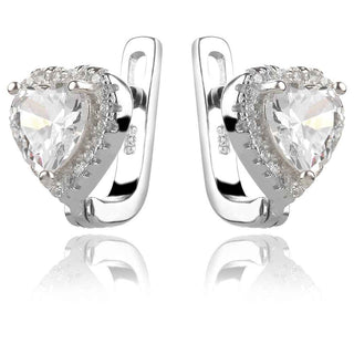 малки нежни сребърни обеци със сърчица