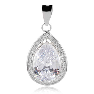 сребърен медальон с циркон,капка