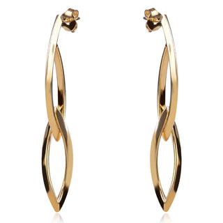 дълги сребърни обеци с позлата