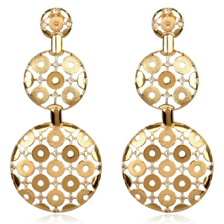 сребърни висящи обеци с позлата