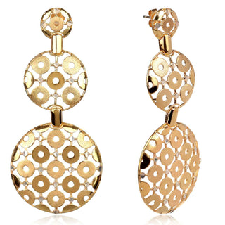 сребърни висящи обеци с позлата