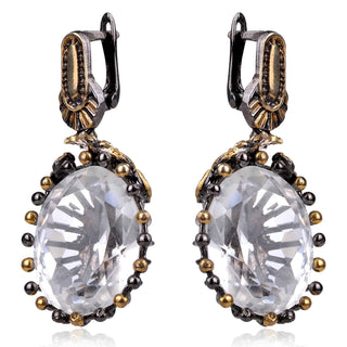 сребърни обеци планински кристал