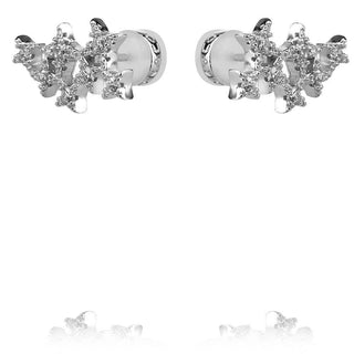 асиметрични сребърни обеци с перла