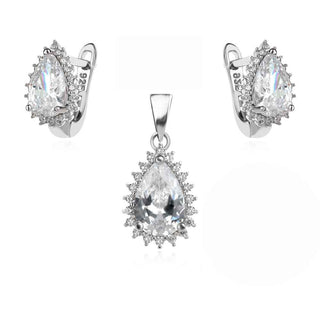 Сребърен комплект - White drop