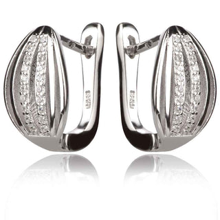 Сребърни обеци с цирконии