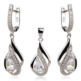 Сребърен комплект с цирконии