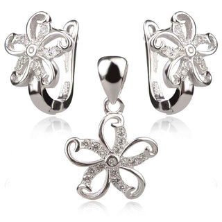 Сребърен комплект с цирконии