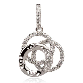 Сребърен медальон с цирконии