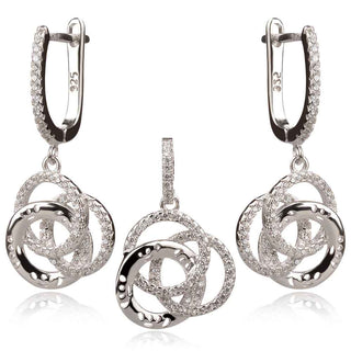 Сребърен комплект с цирконии