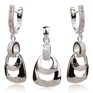 Сребърен комплект с цирконии