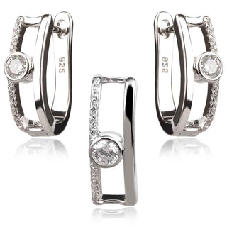 Сребърен комплект с цирконии