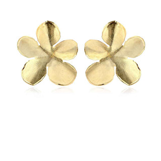 италиански сребърни обеци цветя с позлата