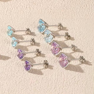 Сребърни обеци - White Aura Studs