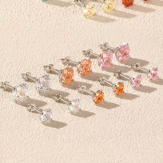 Сребърни обеци - White Aura Studs
