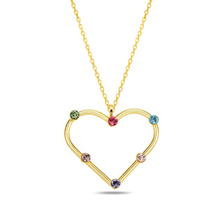 сребърно колие, кристал Swarovski, жълта позлата, SWAROVSKI Maestro, сърце