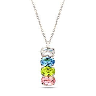 сребърно колие, кристал Swarovski, родиево покритие, SWAROVSKI Maestro,