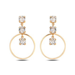 сребърни обеци, розова позлата, кристали сваровски, SWAROVSKI Maestro,