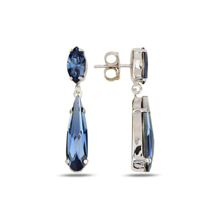 сребърни обеци, родиево покритие, кристали сваровски, SWAROVSKI Maestro,