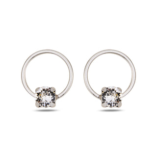 сребърни обеци, родиево покритие, кристали сваровски, SWAROVSKI Maestro,