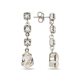 сребърни обеци, кристали Swarovski, родиево покритие, SWAROVSKI Maestro,
