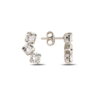 сребърни обеци, родиево покритие, кристали сваровски, SWAROVSKI Maestro,